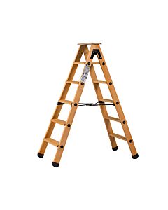 ESCABEAU DOUBLE ACCES BOIS 2X5 MARCHES + TABLETTE - CENTAURE 483605