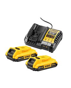 PACK 2 BATTERIES XR 18V 2AH LI-ION + CHARGEUR - DEWALT DCB1104D2-QW