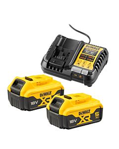 PACK 2 BATTERIES XR 18V 5AH LI-ION + CHARGEUR - DEWALT DCB1104P2-QW