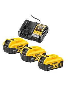 PACK 3 BATTERIES XR 18V 5AH LI-ION + CHARGEUR - DEWALT DCB1104P3-QW