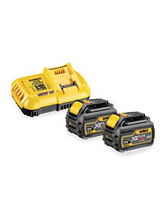 PACK 2 BATTERIES XR FLEXVOLT 18V/54V 6AH/2AH LI-ION + CHARGEUR RAPIDE - DEWALT DCB118T2-QW