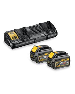 PACK 2 BATTERIES XR FLEXVOLT 18V/54V 6AH/2AH LI-ION + CHARGEUR DOUBLE - DEWALT DCB132T2-QW