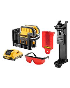 NIVEAU LASER CROIX + 5 POINTS XR 12V 2AH LI-ION - FAISCEAUX ROUGES - DEWALT DCE0825D1R-QW
