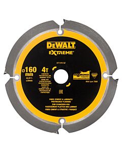 LAME DE SCIE CIRCULAIRE PORTATIVE DENTURE DIAMANT, 160X20MM, 4 DENTS, FT, ANGLE D'ATTAQUE 12 POUR LA COUPE DE FIBRE CIMENT ET LAMINES - DEWALT DT1470-QZ