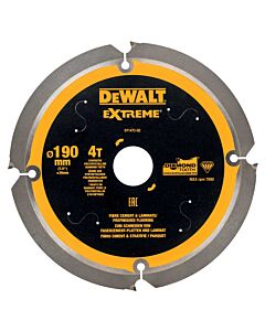 LAME DE SCIE CIRCULAIRE PORTATIVE DENTURE DIAMANT, 190X30MM, 4 DENTS, FT, ANGLE D'ATTAQUE 12 POUR LA COUPE DE FIBRE CIMENT ET LAMINES - DEWALT DT1472-QZ