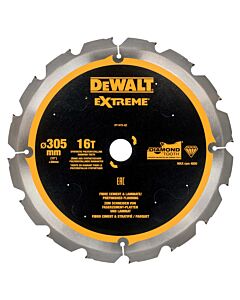 LAME DE SCIE CIRCULAIRE DENTURE DIAMANT, 305X30MM, 16 DENTS, FT, ANGLE D'ATTAQUE 12 POUR LA COUPE DE FIBRE CIMENT ET LAMINES - DEWALT DT1475-QZ