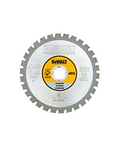 LAME DE SCIE CIRCULAIRE PORTATIVE CARBURE 140X20MM, 30 DENTS, TCG/ALUMINIUM, ANGLE D'ATTAQUE 3 - DEWALT DT1910-QZ