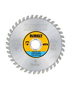 LAME DE SCIE CIRCULAIRE STATIONNAIRE CARBURE 140X20,4MM, 40 DENTS, MTCG/INOX, ANGLE D'ATTAQUE 10 - DEWALT DT1918-QZ