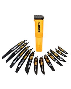 COFFRET DE 12 LAMES POUR SCIE SABRES 2XDT2300L, 2XDT2307L, 2XDT2315L, 2XDT2301L, 2XDT2308L, 1XDT2407L, 1XDT2408L + BOITE DE RANGEMENT - DEWALT DT2441L-QZ