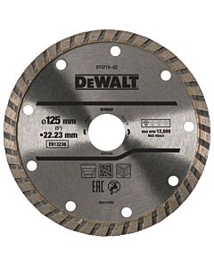 DISQUE TURBO POUR MATERIAUX DE CONSTRUCTION/BETON 125X22.2MM - DEWALT DT3712-QZ
