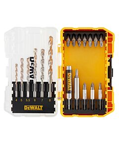 PETIT COFFRET TOUGHCASE 19 PIECES :  EMBOUTS 25MM: PH2 X3, PZ2 X4, T25 X1 EMBOUTS 50MM: PH2 X1, PZ2 X1, T25 X1 FORETS BETON: 4MM X1, 5MM X1, 5.5MM X1, 6MM X1, 7MM X1, 8MM X1 PORTE-EMBOUTS MAGNETIQUE GUIDE MAGNETIQUE COMPACT (COMMANDER PAR 5 POUR AVOIR LE 