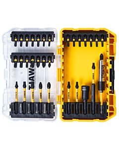 PETIT COFFRET TOUGHCASE 32 PIECES :  EMBOUTS 25MM: PH2 X1, PZ1 X1, PZ2 X2, PZ3 X1, T15 X2, T20 X8, T25 X5, T30 X2  EMBOUTS FLEXTORQ 57MM: PH2 X1, PZ2 X1, T10 X1, T20 X2, T25 X1, T30 X1 EMBOUTS FLEXTORQ 89MM: T20 X1  PORTE-EMBOUTS MAGNETIQUE AVEC ZONE DE T