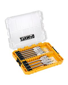 MOYEN COFFRET TOUGHCASE BOIS 8 PIECES MECHES PLATE DIAMETRE : 12, 16, 18, 20, 22, 25, 28, 32MM  - DEWALT DT70750-QZ