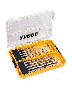 MOYEN COFFRET TOUGHCASE BETON SDS-PLUS EXTREME 10 PIECES DIMENSIONS : 5MM X 110MM, 6MM X 110MM X2, 6MM X 160MM X2, 7MM X 160MM, 8MM X 160MM, 9MM X 160MM, 10MM X 160MM, 12MM X 160MM  - DEWALT DT70753-QZ