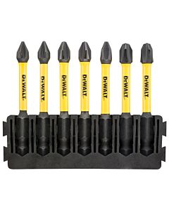 BARRETTE DE 7 EMBOUTS DE VISSAGE PHILIPPS FLEXTORQ 57MM : PH1 (X2), PH2 (X3), PH3 (X2) - DEWALT DT70818-QZ
