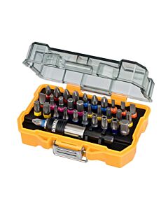 COFFRET DE 32 PIECES AVEC EMBOUTS 25MM: PZ1X1, PZ2X2, PZ3X1,PH1X1, PH2X2, PH3X1, PL3X1, PL4X1, PL5X1, PL6.5X1, T10X1, T15X1, T20X1, T25X1, T27X1, T30X1, T40X1, H3X1,H4X1 ,H5X1, H6X1, T10HX1, T15HX1, T20HX1, T25HX1, T27HX1, T30HX1, T40HX1, 1/4"X 1/4" ADAPT