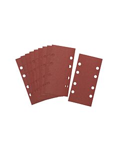 1/3 FEUILLE ABRASIVE POUR PONCEUSES VIBRANTES VELCRO GRAIN 240 - 8 PERFORATIONS 93X190MM MULTI-USAGES PEINTURE / BOIS - A SEC - DEWALT DT8624-QZ
