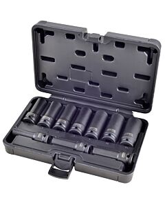 COFFRET DE DOUILLES A CHOC 1/2" LONGUES 12 PIECES - HEXEL 3896