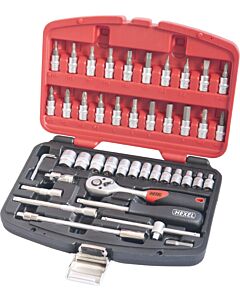 COFFRET DE DOUILLES 1/4'' 46 PIECES - HEXEL F46