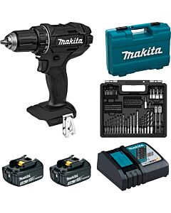PERCEUSE VISSEUSE 62NM (BLACK) BL1830×2 +74 PCS BI - MAKITA DDF482FX1B