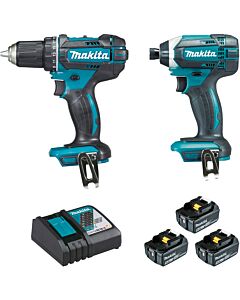 DDF482+DTD152 BL1850BX3+DC18RC+MAKPAC - MAKITA DLX2127TJ1