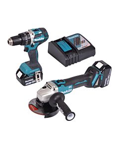 DGA506+DHP484+BL1850BX2+DC18RC+MAKPAC - MAKITA DLX2210TJ1